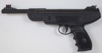 SMK XS26 .22 target air pistol with named and chequered composite grips, NVSN, in original box