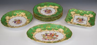 Spode Copeland's China six place setting dessert service with three additional shaped serving