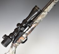 Magtec Model 2022 .22 rifle with chequered semi-pistol grip and forend, camouflage composite