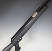 Weihrauch HW97K .22 underlever air rifle with composite stock, textured thumb-hole grip, raised