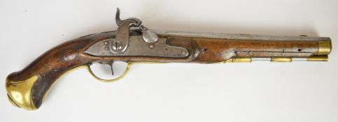 Friedrich Offermann German percussion converted from flintlock hammer action pistol with lock marked