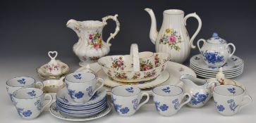 Royal Worcester oval platter decorated in the Watteau pattern together with further Royal Worcester,