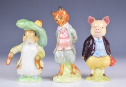 Three Beswick Beatrix Potter figures with gold oval BP2 backstamps comprising Foxy Whiskered