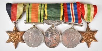 British Army WW2 medal group of five comprising 1939/1945 Star, Italy Star, War Medal, Defence Medal