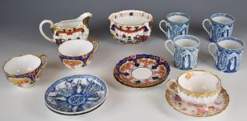 Collection of English porcelain including Copeland Imari teaware, tallest 7cm