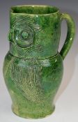 Farnham Art Pottery figural owl jug, height 17.5cm