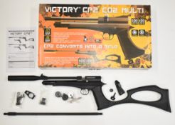 Victory CP2 .22 bolt-action CO2 air pistol or rifle with detachable composite skeleton stock, two