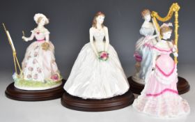 Two Royal Worcester limited edition figurines Music and Painting from the Graceful Arts Series and