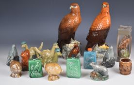 Large collection of Beswick whiskey decanters / flasks and miniatures including first and second