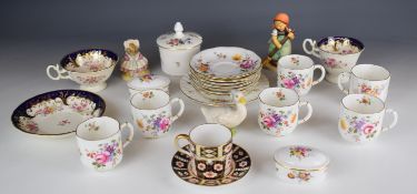 Royal Crown Derby Imari cup and saucer, Derby Posies teaware, 19thC Coalport / Spode cups and