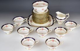 Coalport early 20thC tea ware decorated with roses, approximately 27 pieces