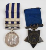 Royal Marines Egypt Medal with clasps for Suakin 1885 and Tofrek, named to Cpl C H Kybett, R.M.L.