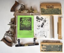 Stanley 45 universal combination woodworking plane parts, with cutters