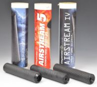Three Daystate air rifle sound moderators comprising two Airstream IV and one Airstream Mk5, all