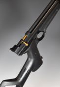 Crosman 2250 B .22 CO2 air rifle with pistol grip, skeleton stock, adjustable sights and scope,