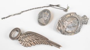 WW2 Air Force observer's brevet badge / pin back brooch stamped silver AF & Co to reverse and