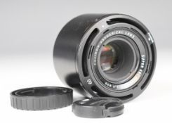 Fujinon Super EBC f=60mm 1:2.4 lens with Fuji X type mount caps and hood