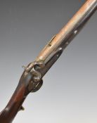 Enfield pattern percussion hammer action saddle carbine with lock marked '1858 IOIN' and with