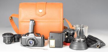 Pentax auto 110 miniature or spy camera outfit including 1:2.8 24mm, 18mm, 50mm and 70mm lenses,