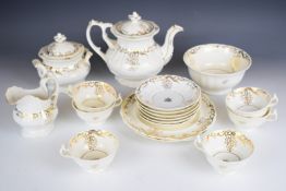 Victorian teaware with gilt decoration, probably Coalport / Spode