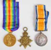 British Army WW1 medal trio comprising 1914/1915 Star, War Medal and Victory Medal named to 22411