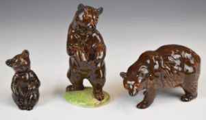 Beswick brown bear family, tallest 11cm