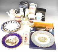 Royal Crown Derby Imari cake knife and cabinet plate, small bowl in the Vine Cobalt pattern, Spode