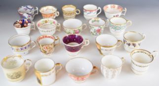 Collection of mainly 19thC Spode teacups including Imari, interior decorated, enamelled etc,