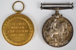 British Army WW1 medal pair comprising War Medal and Victory Medal named to 34834 Pte S A Dove-