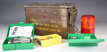 A collection of large calibre cartridge re-loading dies and bullet including .50 cal, .584, .500 and