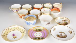 Collection of 19th / 20thC mainly Spode and Coalport cups, saucers and coffee cans including