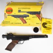 Original Model 6M .177 target air pistol with chequered grips and adjustable trigger and sights,