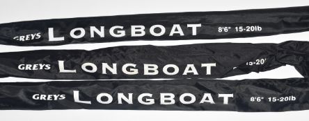 Three Grey's 'Longboat' sea fishing rods, all 8'6
