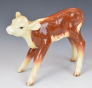 Beswick Hereford calf in roan colourway (mouth closed), height 11cm