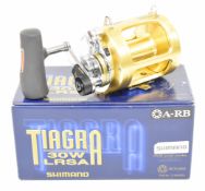 Shimano Tiagra 30W LRSA big game multiplier fishing reel, boxed with paperwork / accessories,