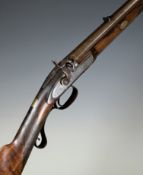 Williams & Powell of Liverpool percussion hammer action sporting rifle with named and engraved lock,