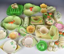 Large collection of Beswick retro / kitsch salad / fruit ware including dishes, cruets, toast rack