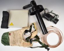 Covert equipment as used by the British Army including radio receiver webbing, antenna, ear piece