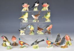Nineteen Beswick birds including a matt whitethroat, tallest  8cm