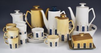 Collection of Beswick retro / mid century modern tea and table ware decorated in the Apollo pattern