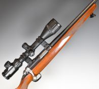 Ruger 77/17 .17 HMR bolt-action rifle with chequered semi-pistol grip and forend, sling mounts,