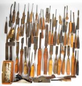 Woodworking tools including Norris style plane, Stanley 110 in box, very large collection of wood