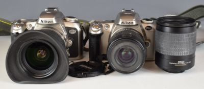 Nikon 35mm SLR cameras and lenses comprising F75 and F55 cameras with Nikon 28-100mm 1:3.5-5.6 G,