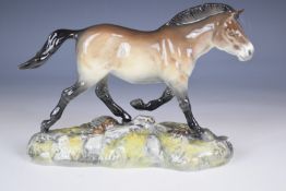John Beswick limited edition Przewalski's Wild Horse on ceramic plinth, date 2005 to base, height