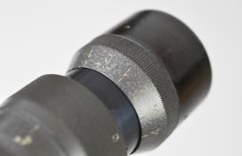 Two military rifle scopes, one marked '14,5 N No 640230' (17cm long) the other possibly Russian