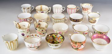Spode, Copeland, Davenport, Derby, Newhall, Coalport and other teacups / coffee cans including