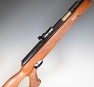 Weihrauch HW97K .177 underlever air rifle with adjustable trigger, textured thumb-hole grip,