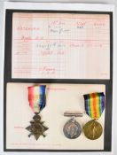 British Army WW1 medal trio comprising 1914/1915 Star, War Medal and Victory Medal named to 21029