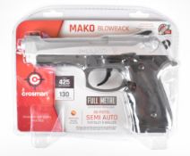 Crosman Mako Blowback .177 CO2 air pistol with monogrammed and textured grips, multi-shot magazine