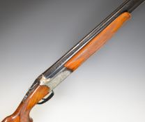 Lanber 12 bore over and under ejector shotgun with engraved locks, trigger guard, underside and